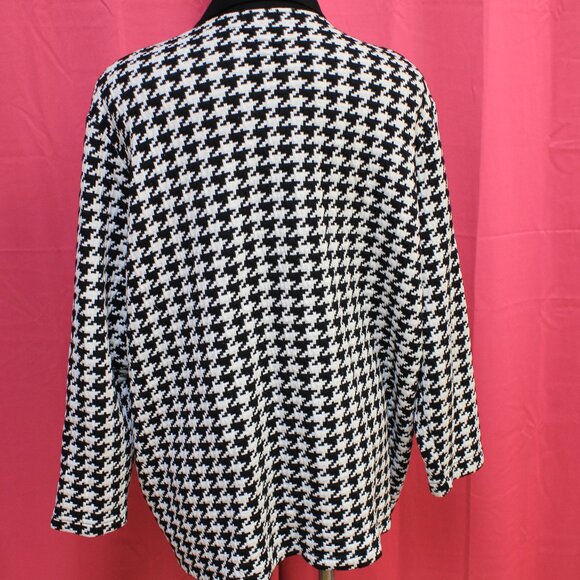 #574B Jacque & Koko Black & White Houndstooth Zip-Up Dress Jacket Size 18/20 - Picture 5 of 10